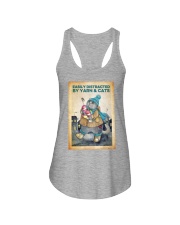 Knitting Easily distracted by yarn and cats Ladies Flowy Tank tile