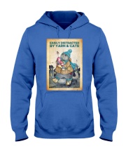 Knitting Easily distracted by yarn and cats Hooded Sweatshirt tile