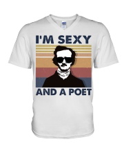 Book I'm sexy and a poet V-Neck T-Shirt tile