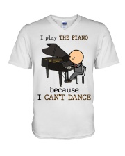 Piano I play the piano because I can't dance V-Neck T-Shirt tile