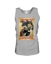 Vinyl Time spent with cats and vinyl records Unisex Tank tile