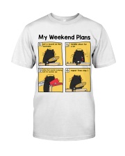 Vinyl Record Cat Weekend plans Premium Fit Mens Tee tile