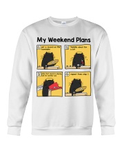 Vinyl Record Cat Weekend plans Crewneck Sweatshirt tile
