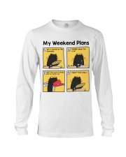 Vinyl Record Cat Weekend plans Long Sleeve Tee tile