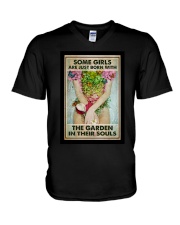 Garden Some girls are jus born with the garden V-Neck T-Shirt tile
