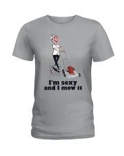 Gardening I'm sexy and I mow it Ladies T-Shirt tile