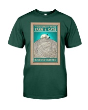 Knitting Time spent with yarn and cats Premium Fit Mens Tee tile