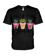 Gardening Succa for love V-Neck T-Shirt tile