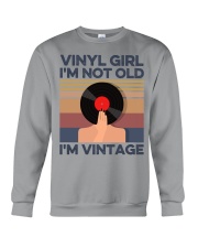 Vinyl Girl I'm not old I'm vintage Crewneck Sweatshirt tile
