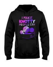 Crochet I make knotty peple cry Hooded Sweatshirt front