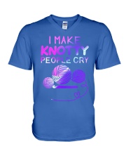 Crochet I make knotty peple cry V-Neck T-Shirt tile