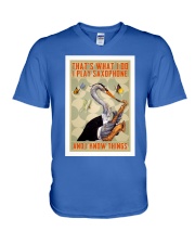 Play Saxophone and Know things V-Neck T-Shirt tile