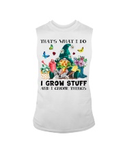 Gardening Grow stuff and Gnome things Sleeveless Tee tile