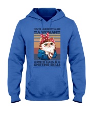 Knitting Never underestimate a woman with cats Hooded Sweatshirt tile