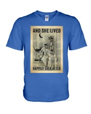 And she lived happily ever after V-Neck T-Shirt tile