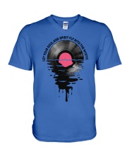 Vinyl Records Let your soul V-Neck T-Shirt tile