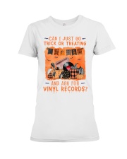 Vinyl Records Go trick or treating Premium Fit Ladies Tee tile