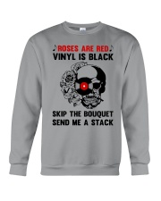 Vinyl Records Roses are red Crewneck Sweatshirt tile