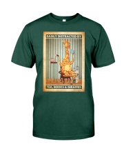 Book Easily distracted by tea books and giraffes Premium Fit Mens Tee tile