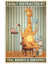 Book Easily distracted by tea books and giraffes Vertical Poster tile