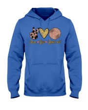 Vinyl records Peace Love Rockin' roll Hooded Sweatshirt tile