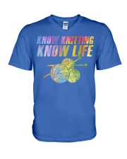 Know Knitting Know Life V-Neck T-Shirt tile