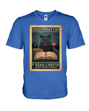 Book Read Drink Hate people V-Neck T-Shirt tile