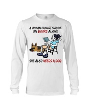 Book A woman cannot survive on books alone Long Sleeve Tee tile
