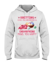 Knitting gives you endorphins Hooded Sweatshirt front