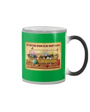 Knitting room My happy place Color Changing Mug tile