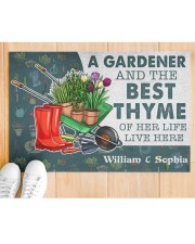 Gardening The best thyme of her life Doormat 22.5" x 15" aos-doormat-22-5x15-lifestyle-front-03
