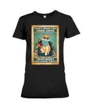 I read books and i know things Premium Fit Ladies Tee tile
