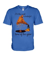 Vinyl Records The most wonderful time V-Neck T-Shirt tile