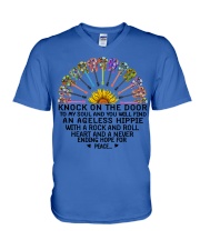 Hippie Guitar V-Neck T-Shirt tile