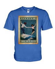 Viny Record l I'm on the top of the world V-Neck T-Shirt tile