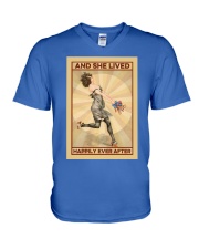 Makeup And she lived happily ever after V-Neck T-Shirt tile