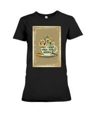 Book First I drink then I read books Premium Fit Ladies Tee tile