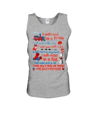 Read on a train Unisex Tank tile