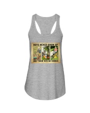 Gardening Lawn mower Boys never grow up Ladies Flowy Tank tile