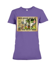 Gardening Lawn mower Boys never grow up Premium Fit Ladies Tee tile