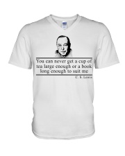 Book Long enough to suit me V-Neck T-Shirt tile