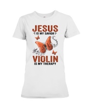 Violin Jesus is my savior Premium Fit Ladies Tee tile