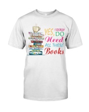 Book Yes I do need all these books Premium Fit Mens Tee tile