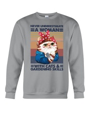 Gardening Never underestimate a woman with cats Crewneck Sweatshirt tile