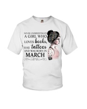 Book039 Books Tattoos Born in March Youth T-Shirt tile