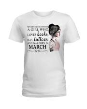 Book039 Books Tattoos Born in March Ladies T-Shirt tile