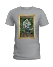 Gardening Never underestimate an old woman Ladies T-Shirt tile