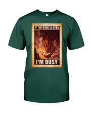 If the book is open I'm busy Premium Fit Mens Tee tile