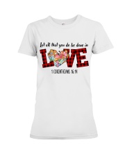 Knitting Let all that you do Premium Fit Ladies Tee tile