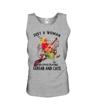 Guitar Cat Just a woman who loves playing guitar Unisex Tank tile